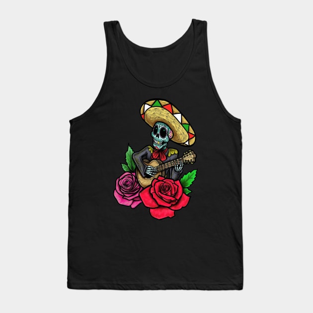 Day of the dead mariachi Tank Top by Squatchyink